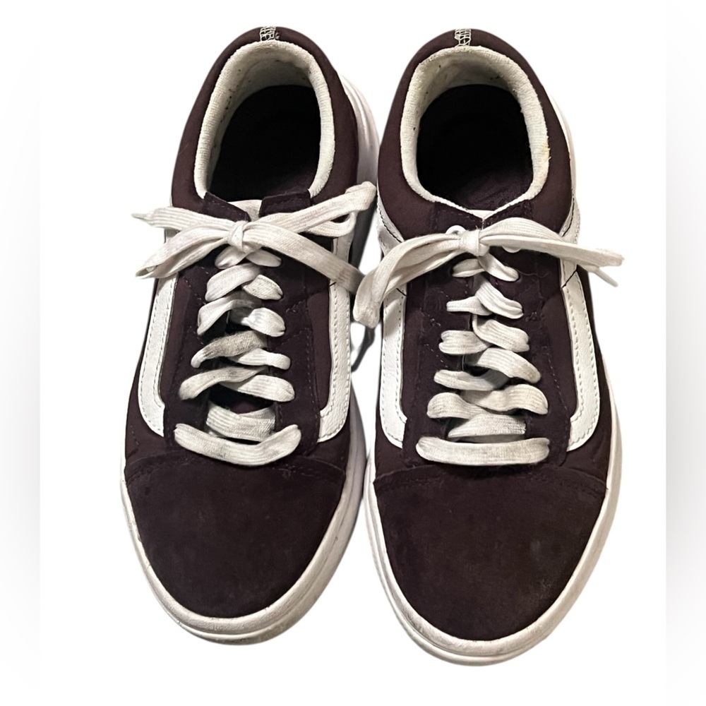 Vans Old Skool platform lace up sneakers in wine tasting burgundy - Picture 2 of 9